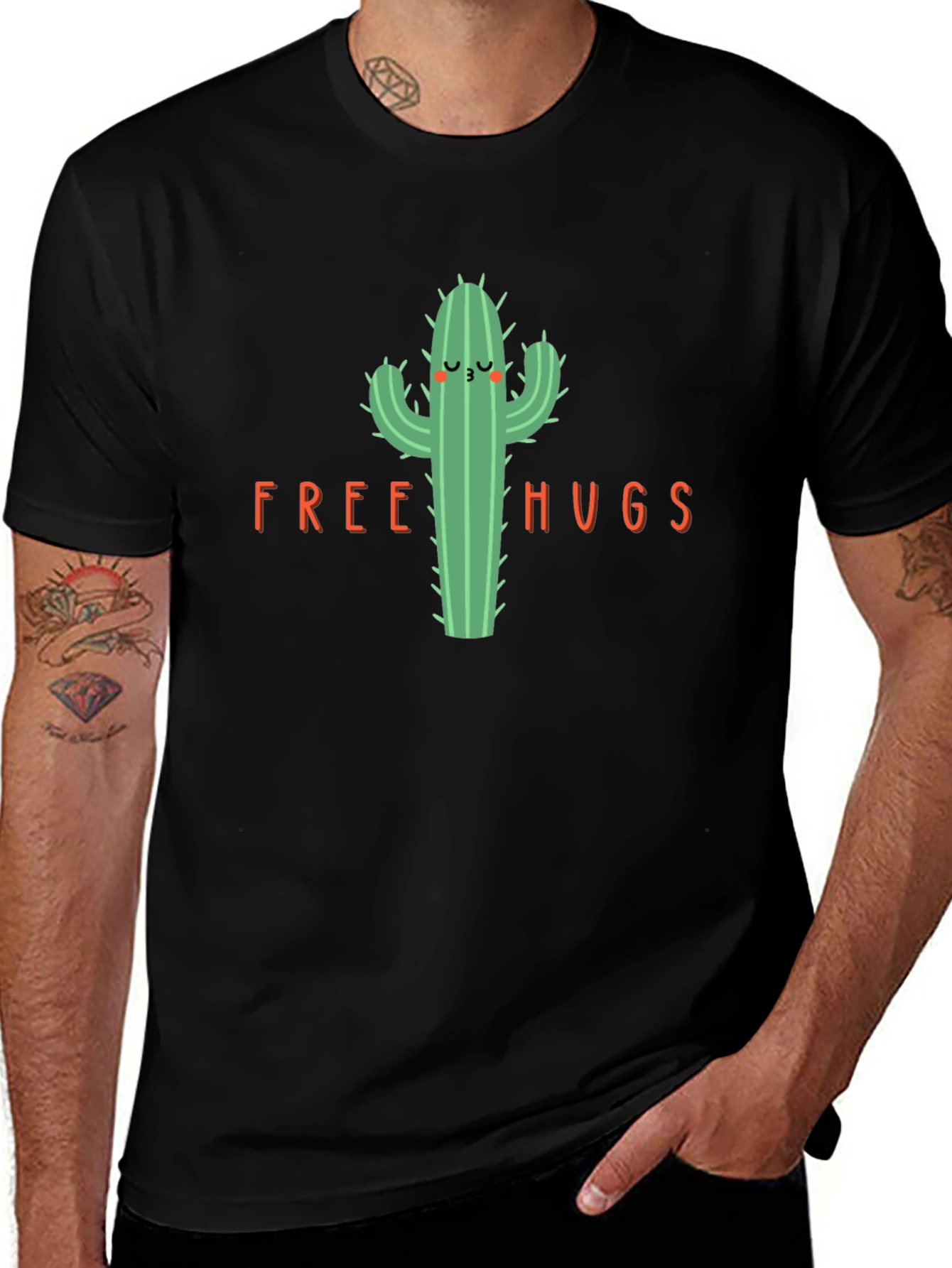 Cactus Free Hugs Graphic T-Shirt
