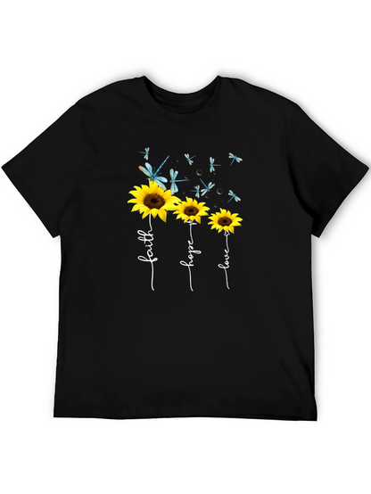 Faith Hope Love Sunflower Graphic Tee