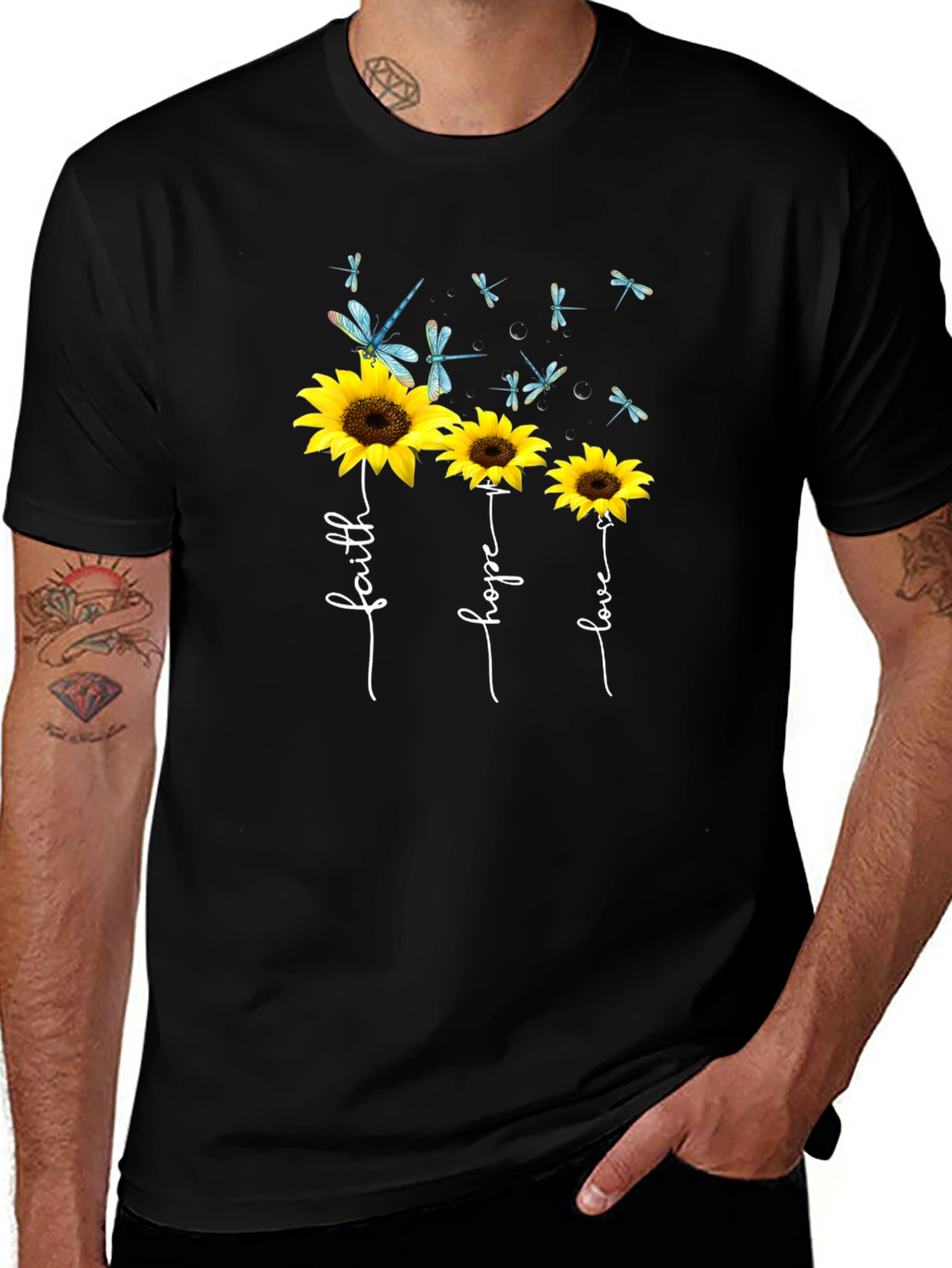Faith Hope Love Sunflower Graphic Tee