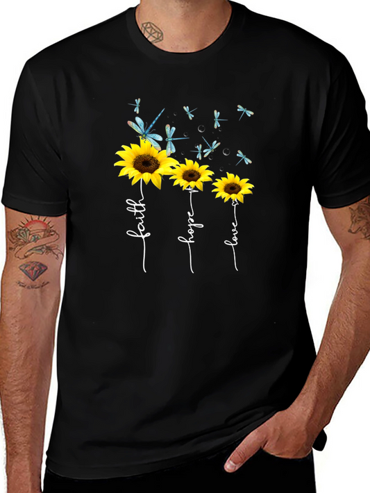 Faith Hope Love Sunflower Graphic Tee