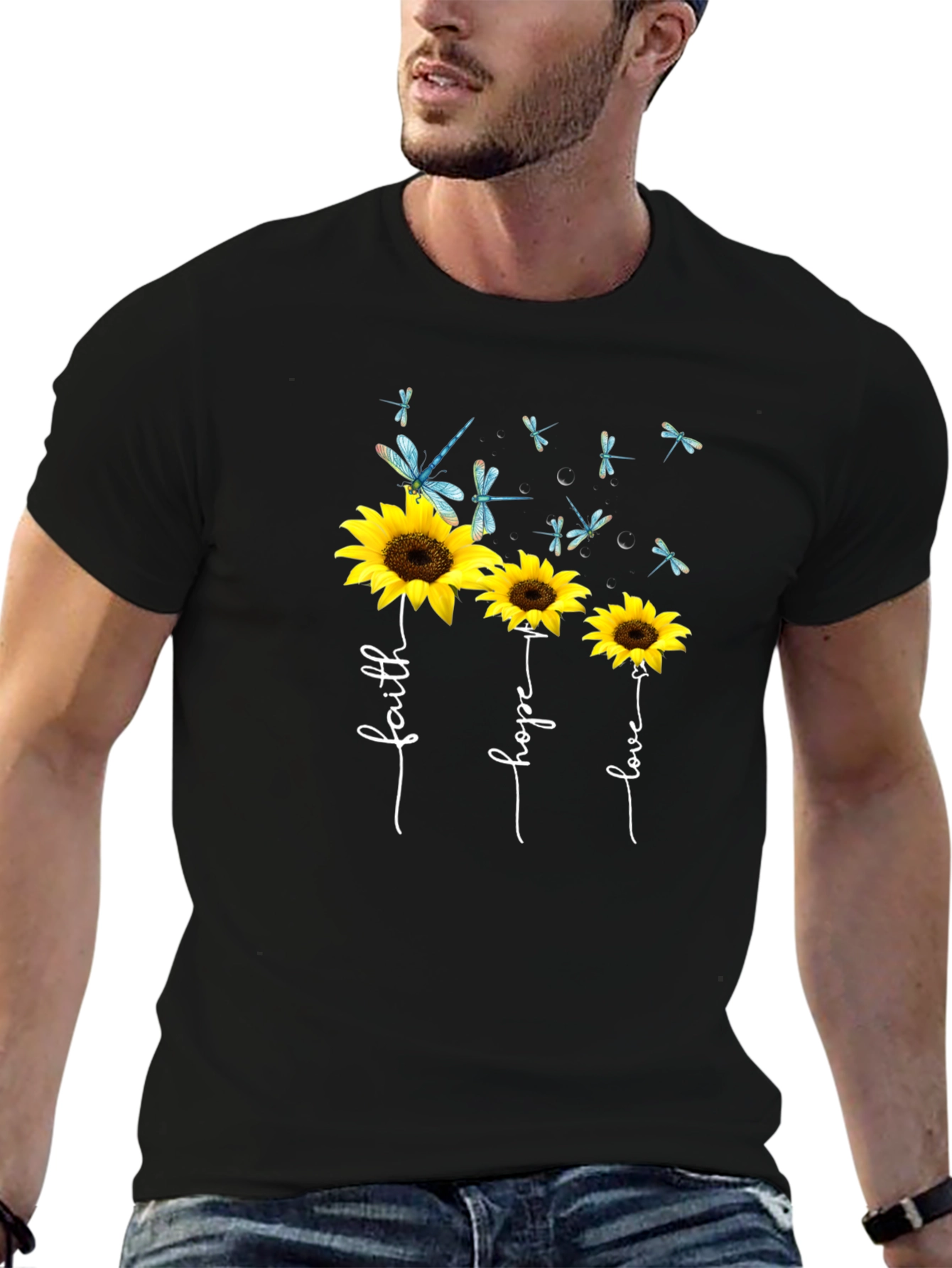 Faith Hope Love Sunflower Graphic Tee
