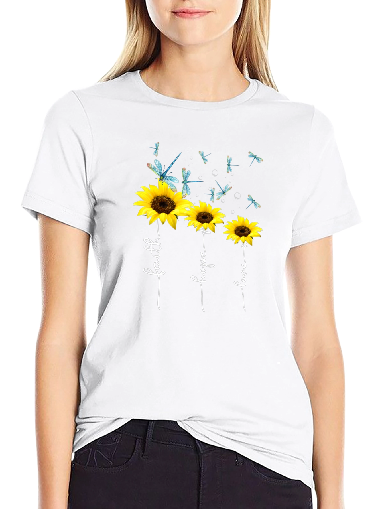 Faith Hope Love Sunflower Graphic Tee
