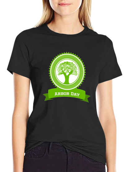Arbor Day Tree Graphic Black T-Shirt