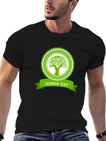 Arbor Day Tree Graphic Black T-Shirt