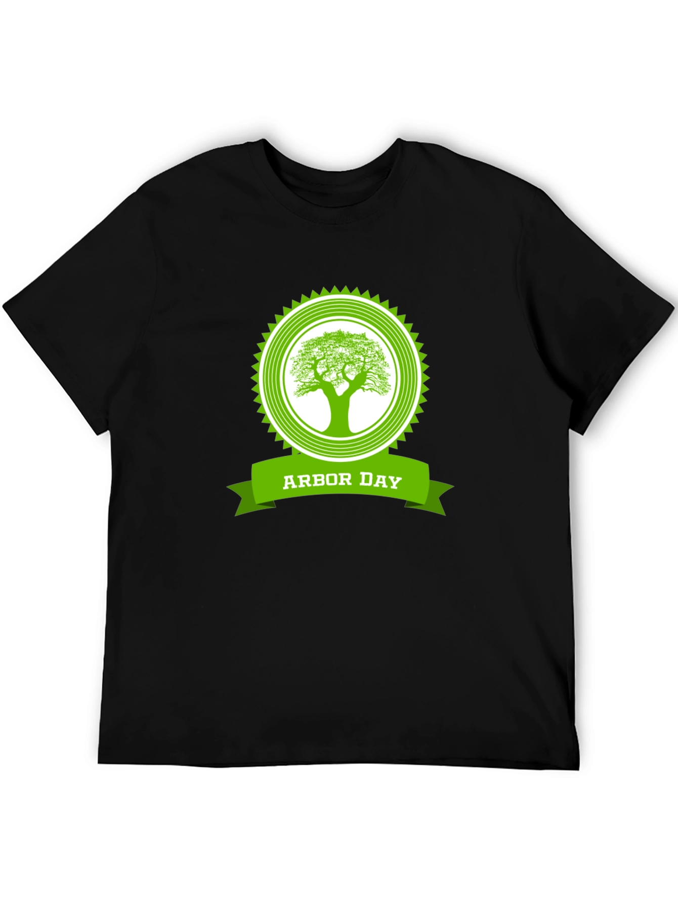 Arbor Day Tree Graphic Black T-Shirt