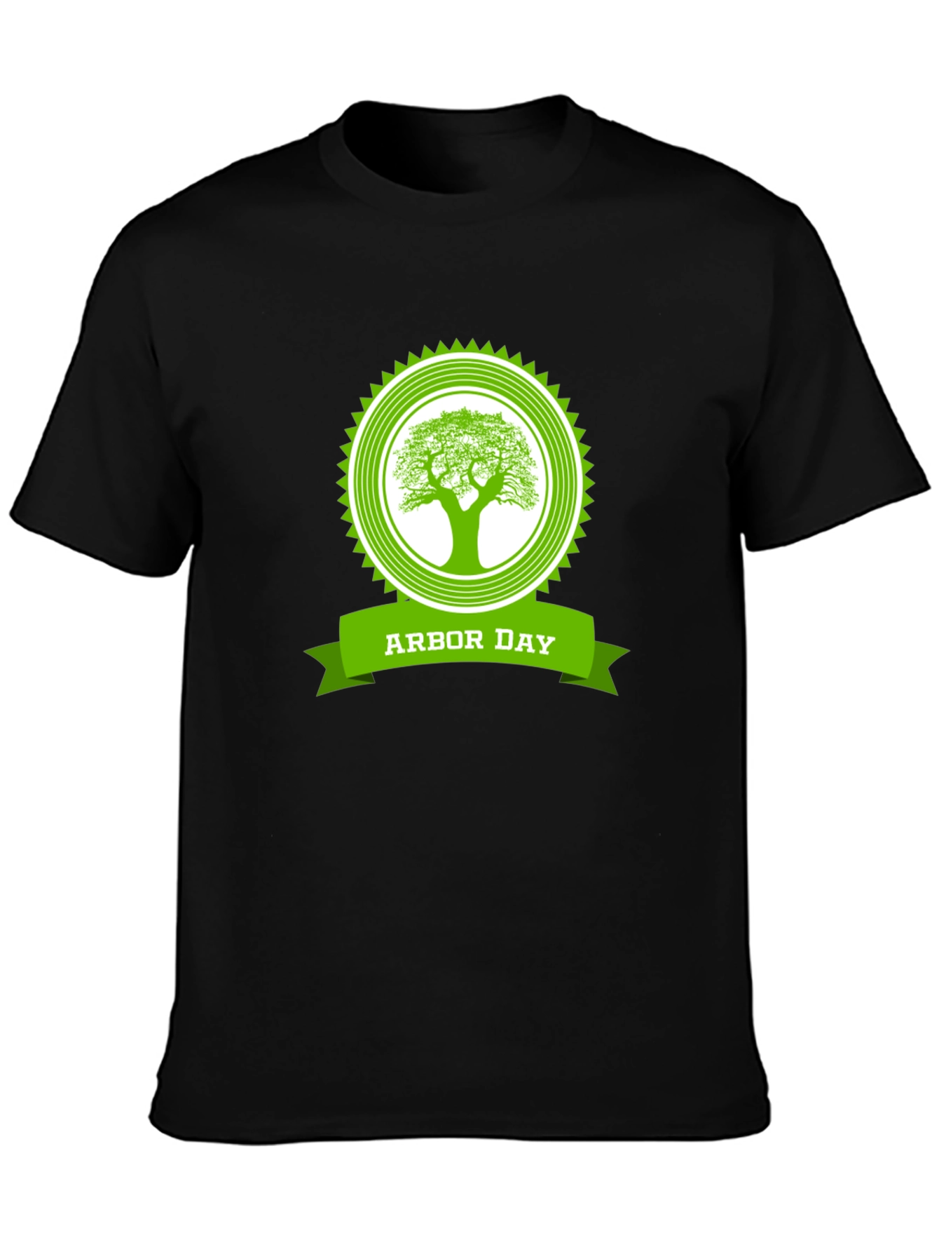 Arbor Day Tree Graphic Black T-Shirt