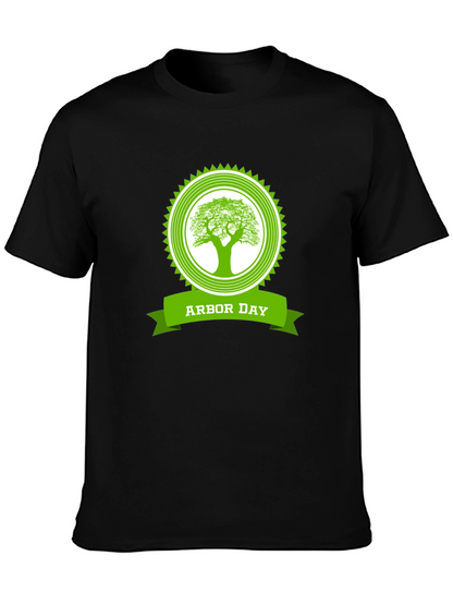 Arbor Day Tree Graphic Black T-Shirt