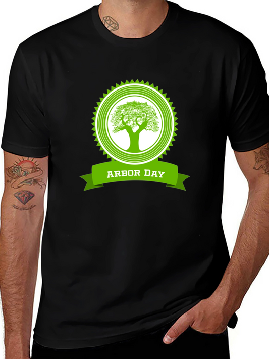 Arbor Day Tree Graphic Black T-Shirt