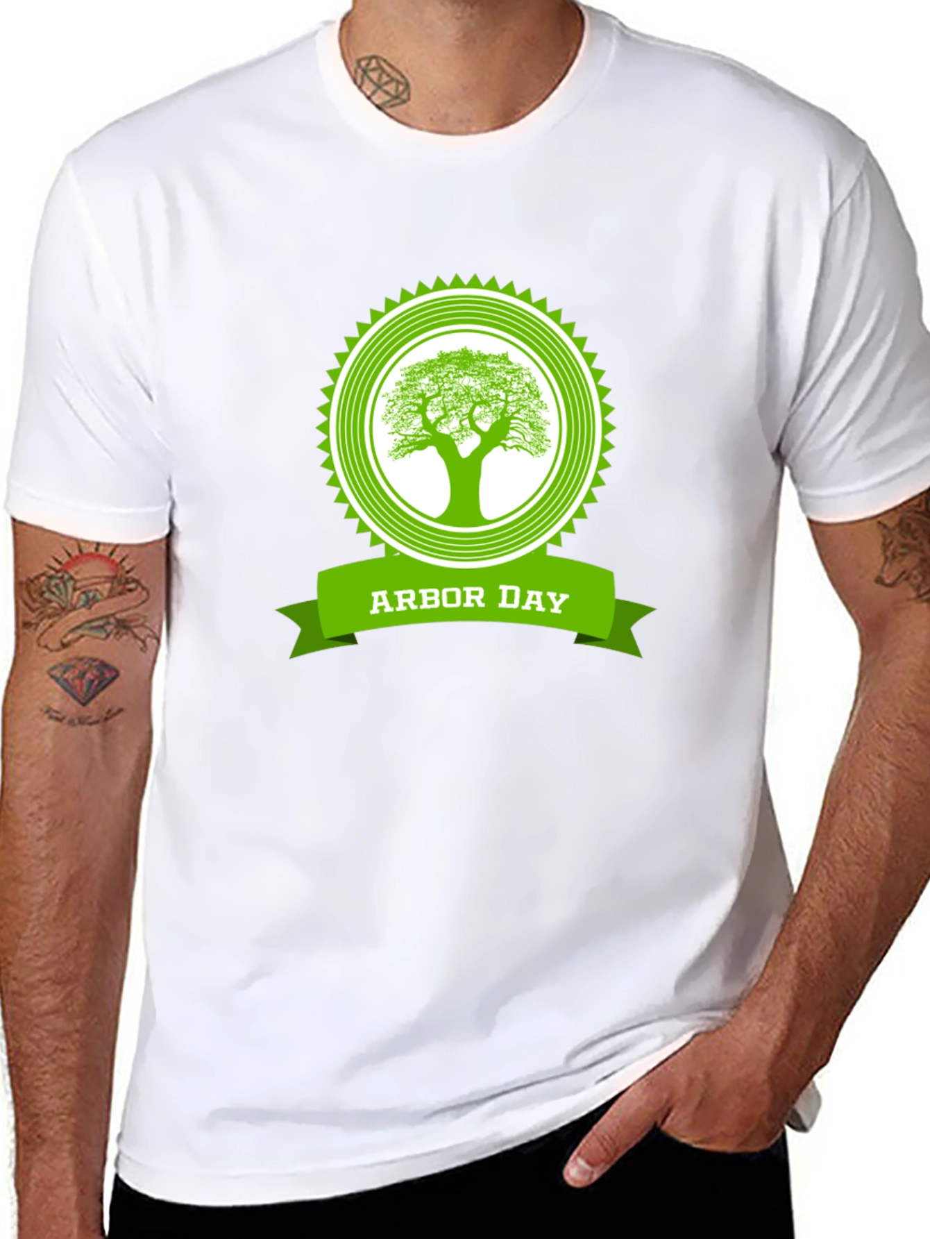 Arbor Day Tree Graphic Black T-Shirt