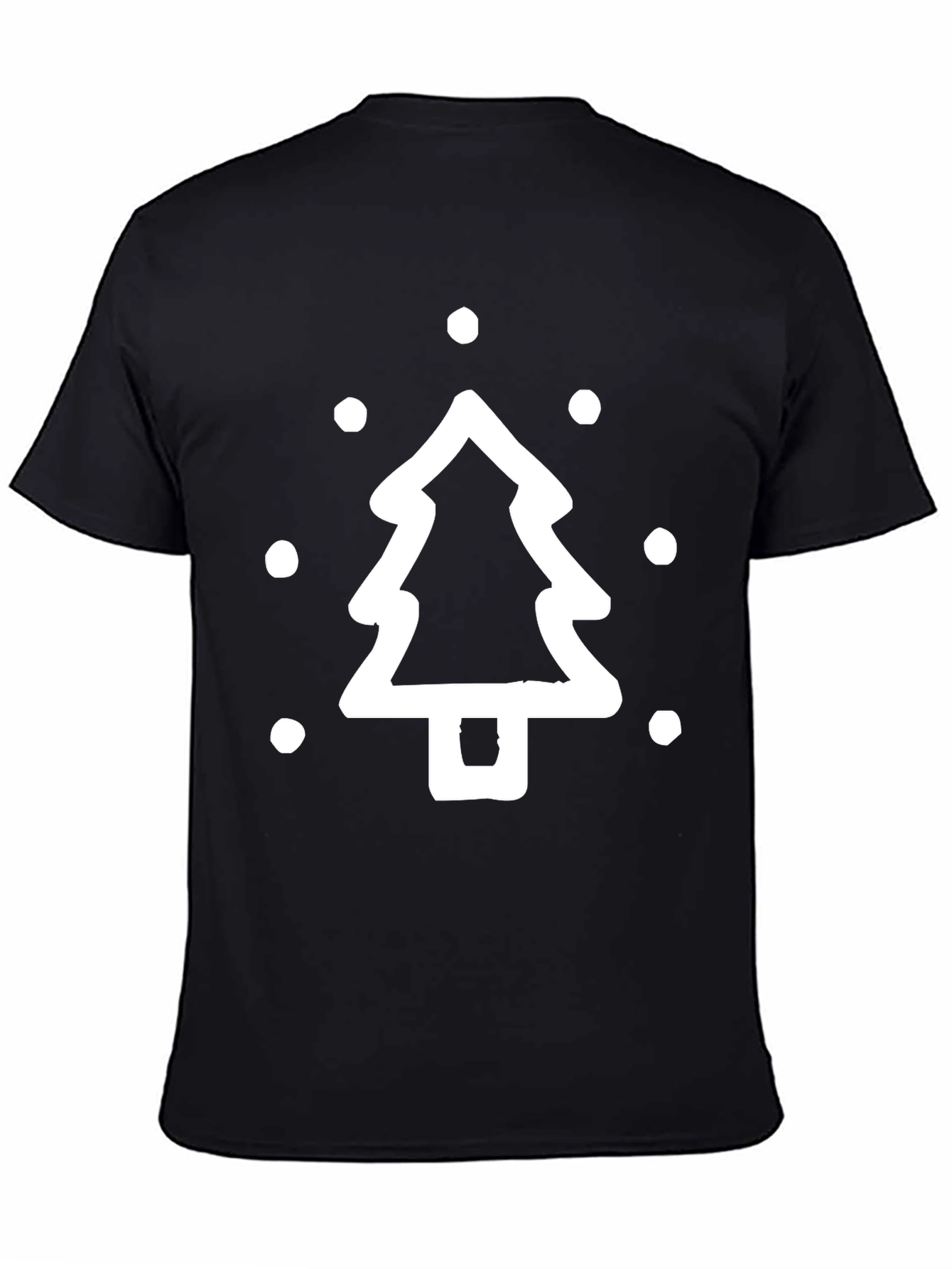 Christmas Tree Graphic Tee - Black Holiday Shirt