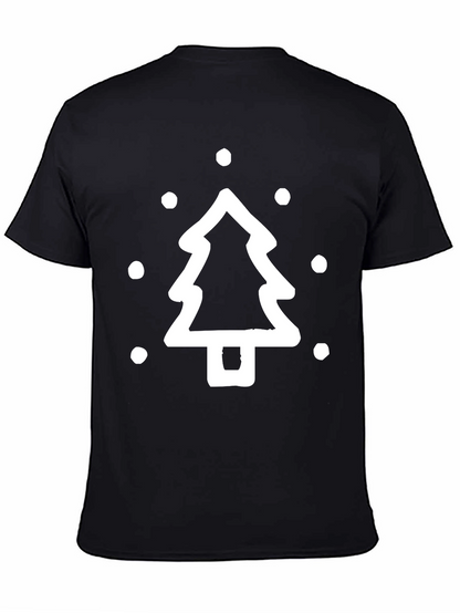 Christmas Tree Graphic Tee - Black Holiday Shirt