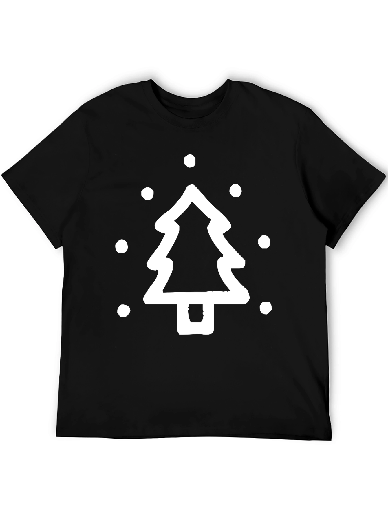 Christmas Tree Graphic Tee - Black Holiday Shirt