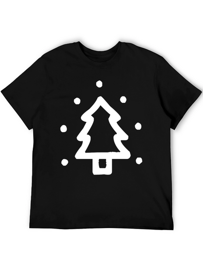 Christmas Tree Graphic Tee - Black Holiday Shirt