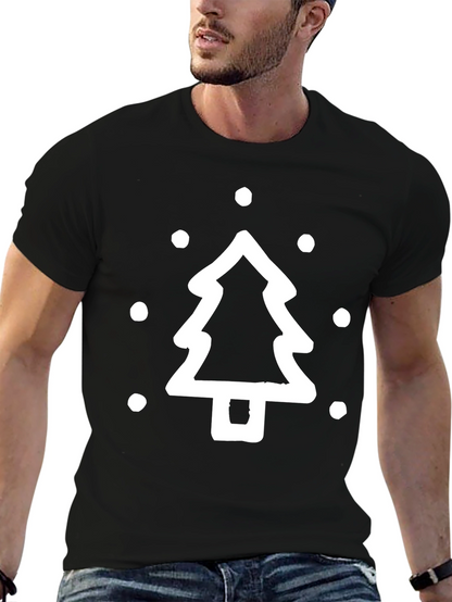 Christmas Tree Graphic Tee - Black Holiday Shirt