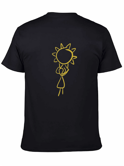 Black Graphic Tee: Sun Child Design