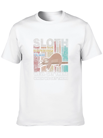 Sloth Running Team Graphic T-Shirt - Funny Novelty Tee