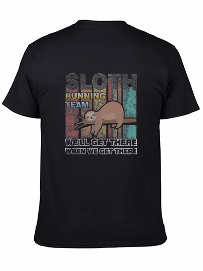 Sloth Running Team Graphic T-Shirt - Funny Novelty Tee