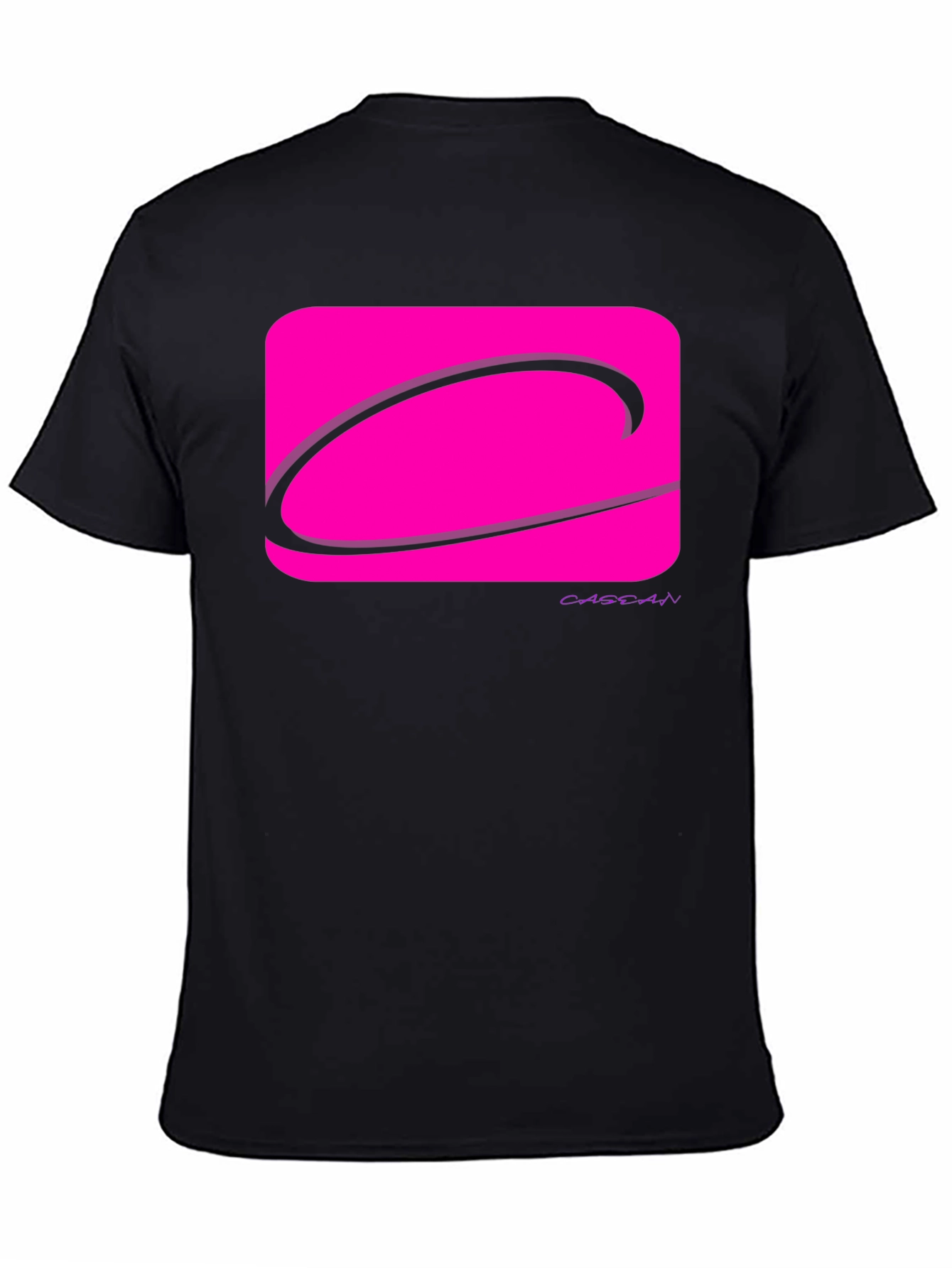 Modern Graphic Tee - Pink Logo Black T-Shirt