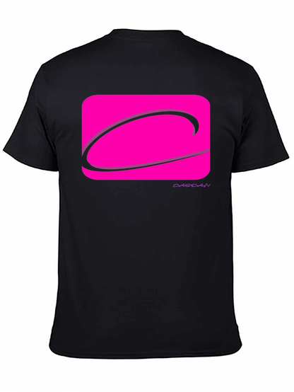 Modern Graphic Tee - Pink Logo Black T-Shirt