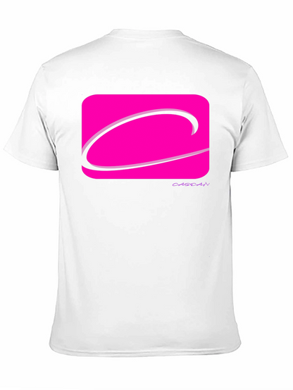 Modern Graphic Tee - Pink Logo Black T-Shirt