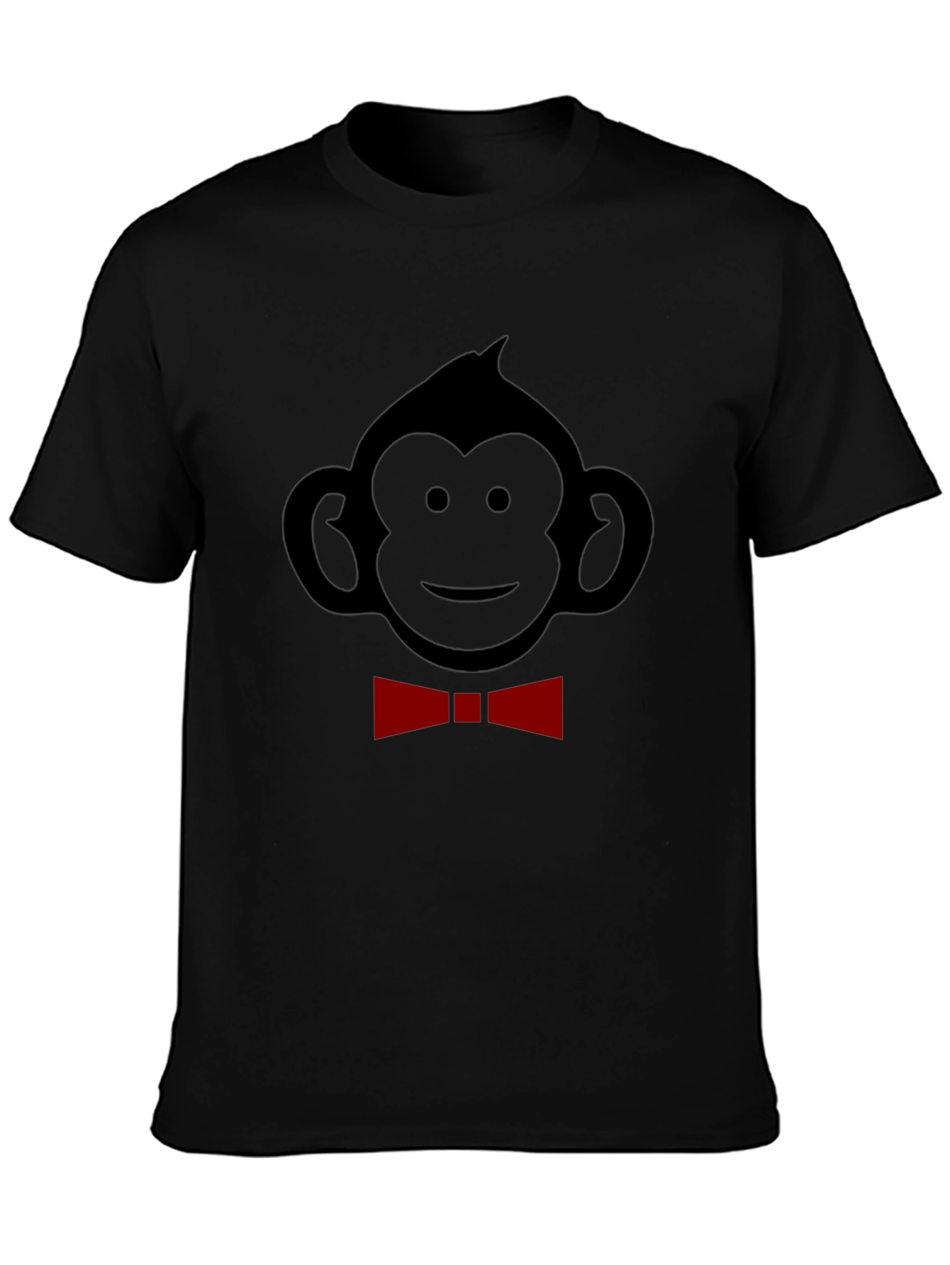 Monkey Bow Tie Graphic Tee - Black