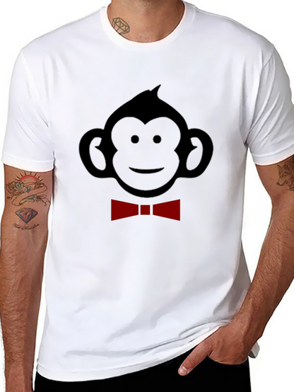 Monkey Bow Tie Graphic Tee - Black