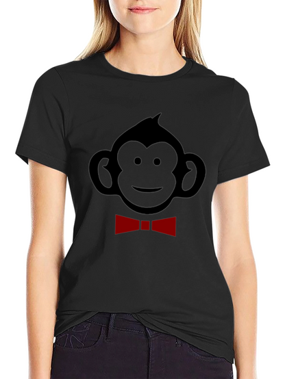 Monkey Bow Tie Graphic Tee - Black