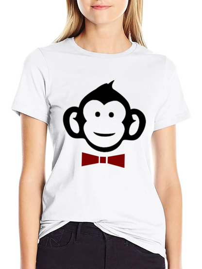 Monkey Bow Tie Graphic Tee - Black