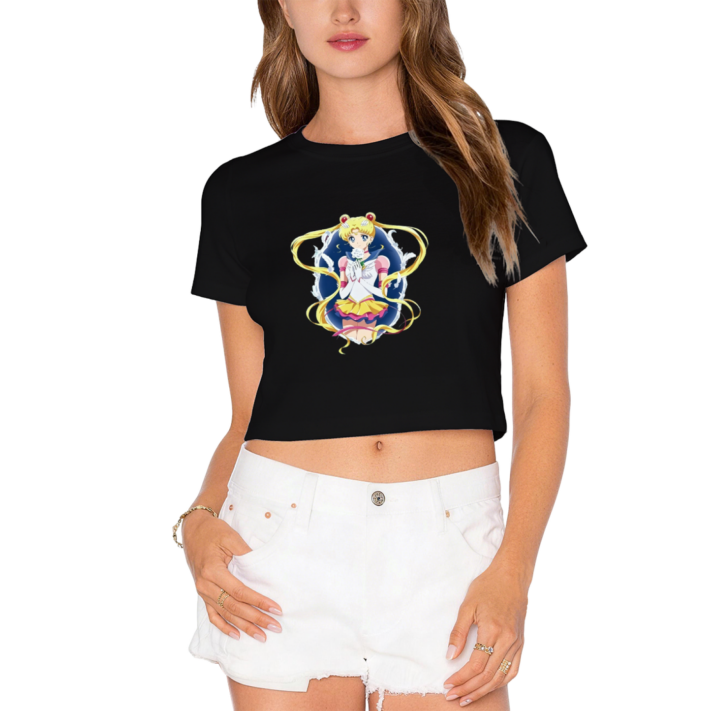 Iconic Sailor Moon Anime Retro Graphic Cropped T?Shirt