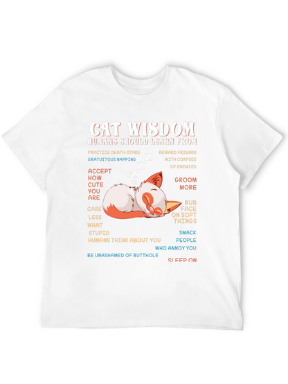 Cat Wisdom Graphic Tee - Learn From Cats!