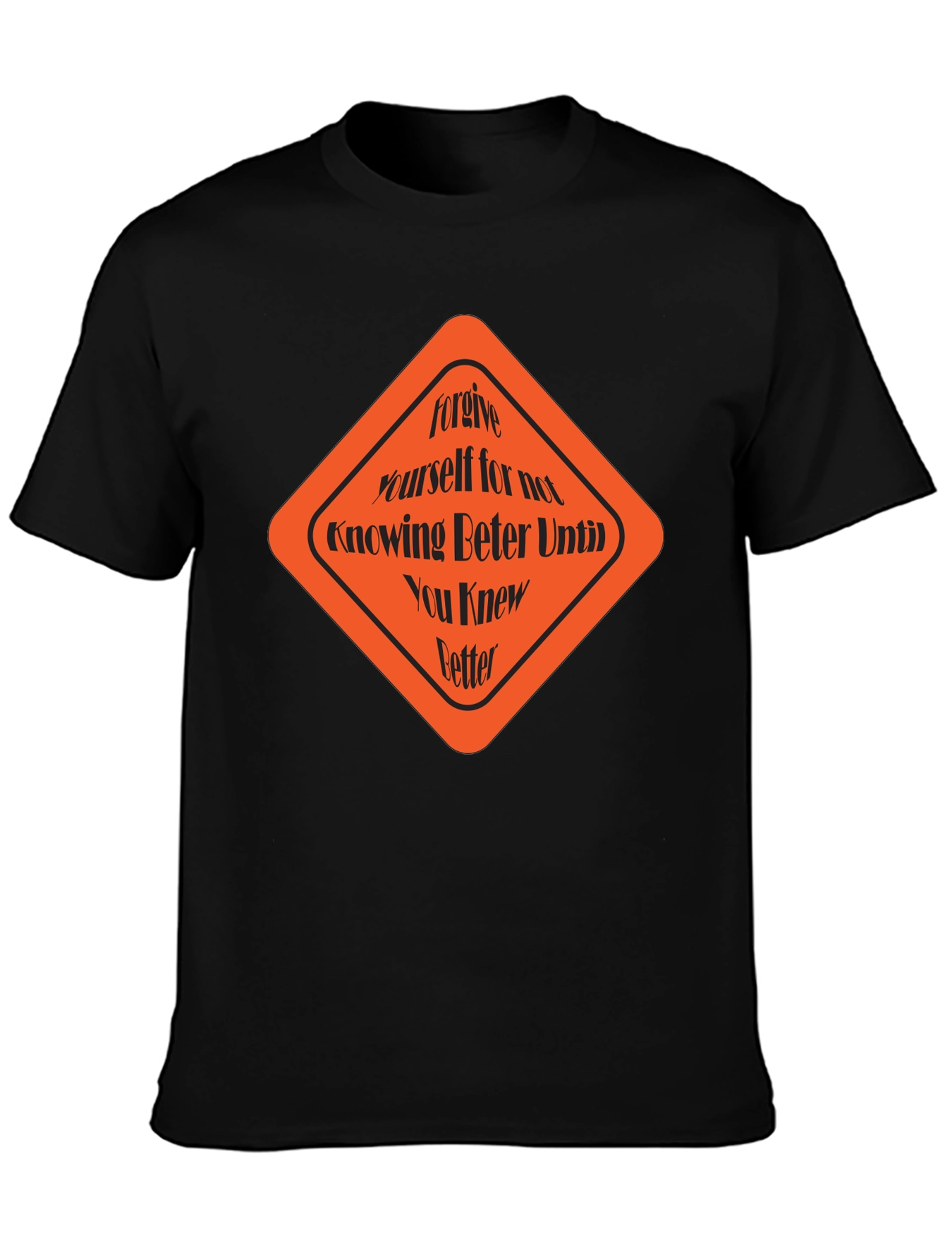Forgive Yourself Graphic Tee - Black Cotton T-Shirt