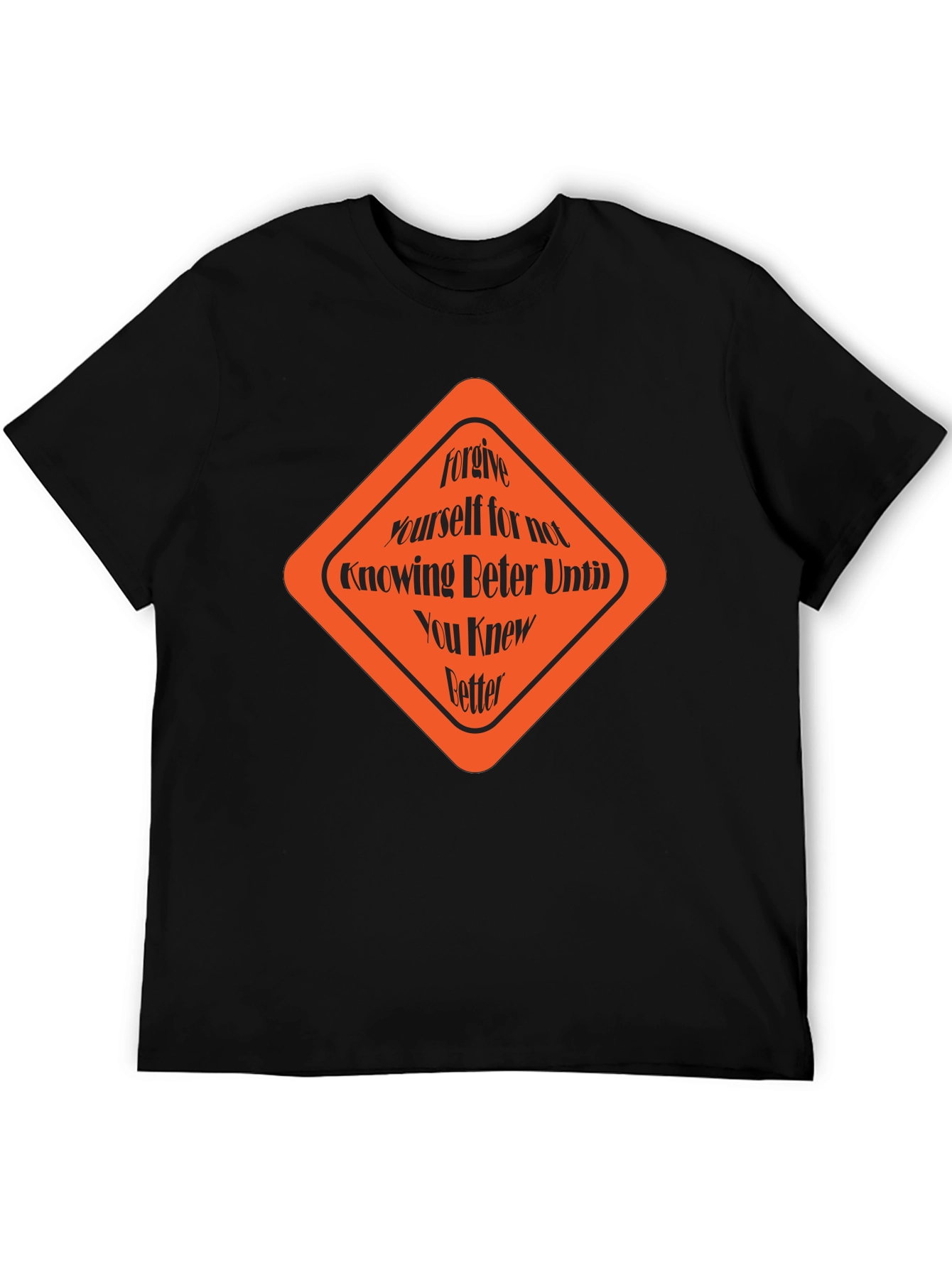 Forgive Yourself Graphic Tee - Black Cotton T-Shirt