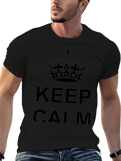 Keep Calm Crown Graphic Tee - Black