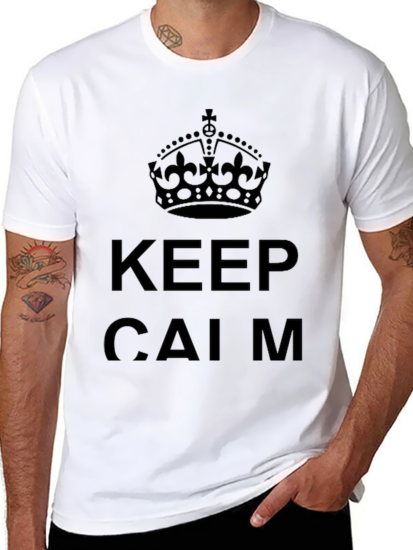 Keep Calm Crown Graphic Tee - Black