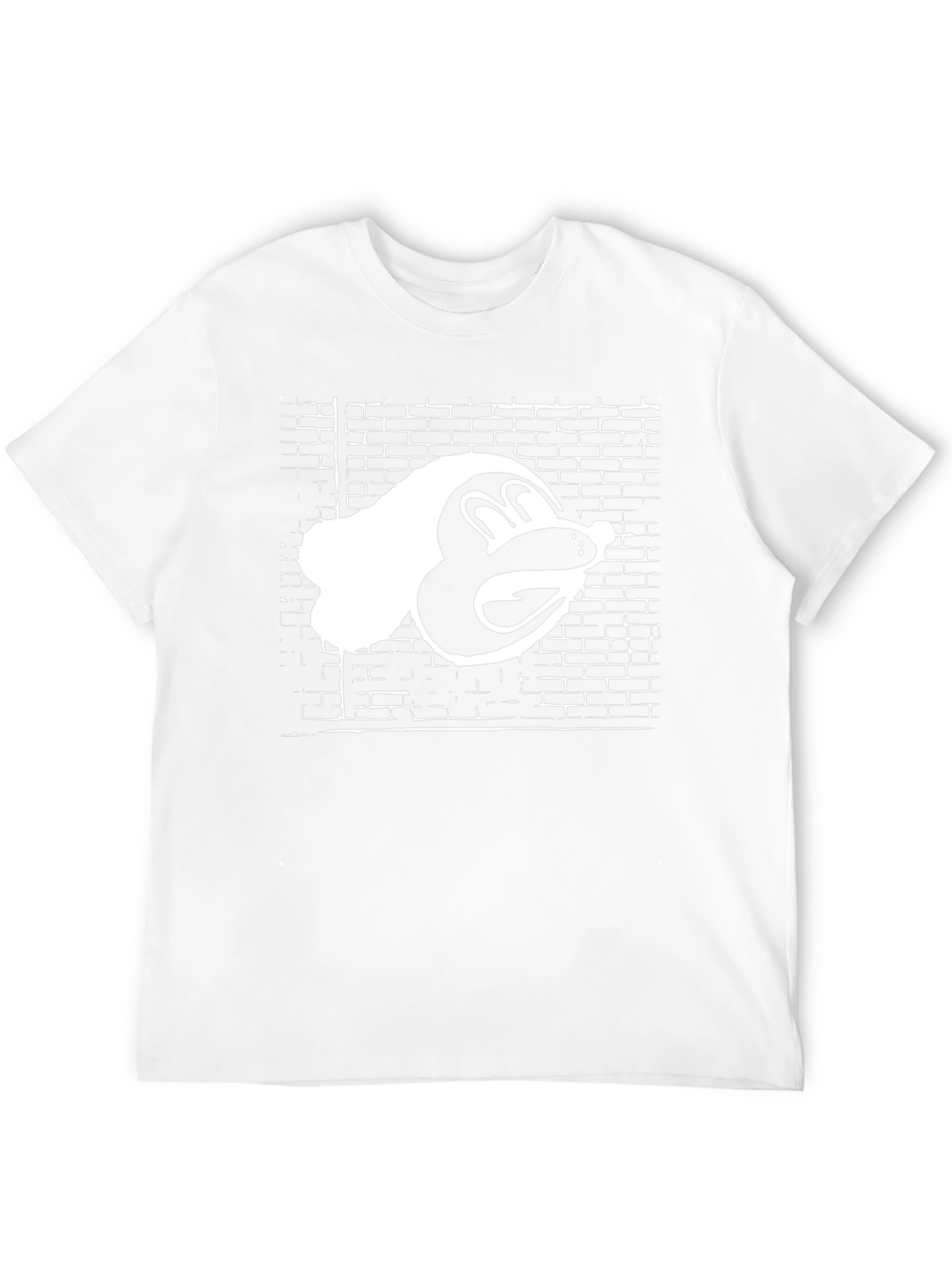 Graphic Tee: Toon Character on Brick Wall