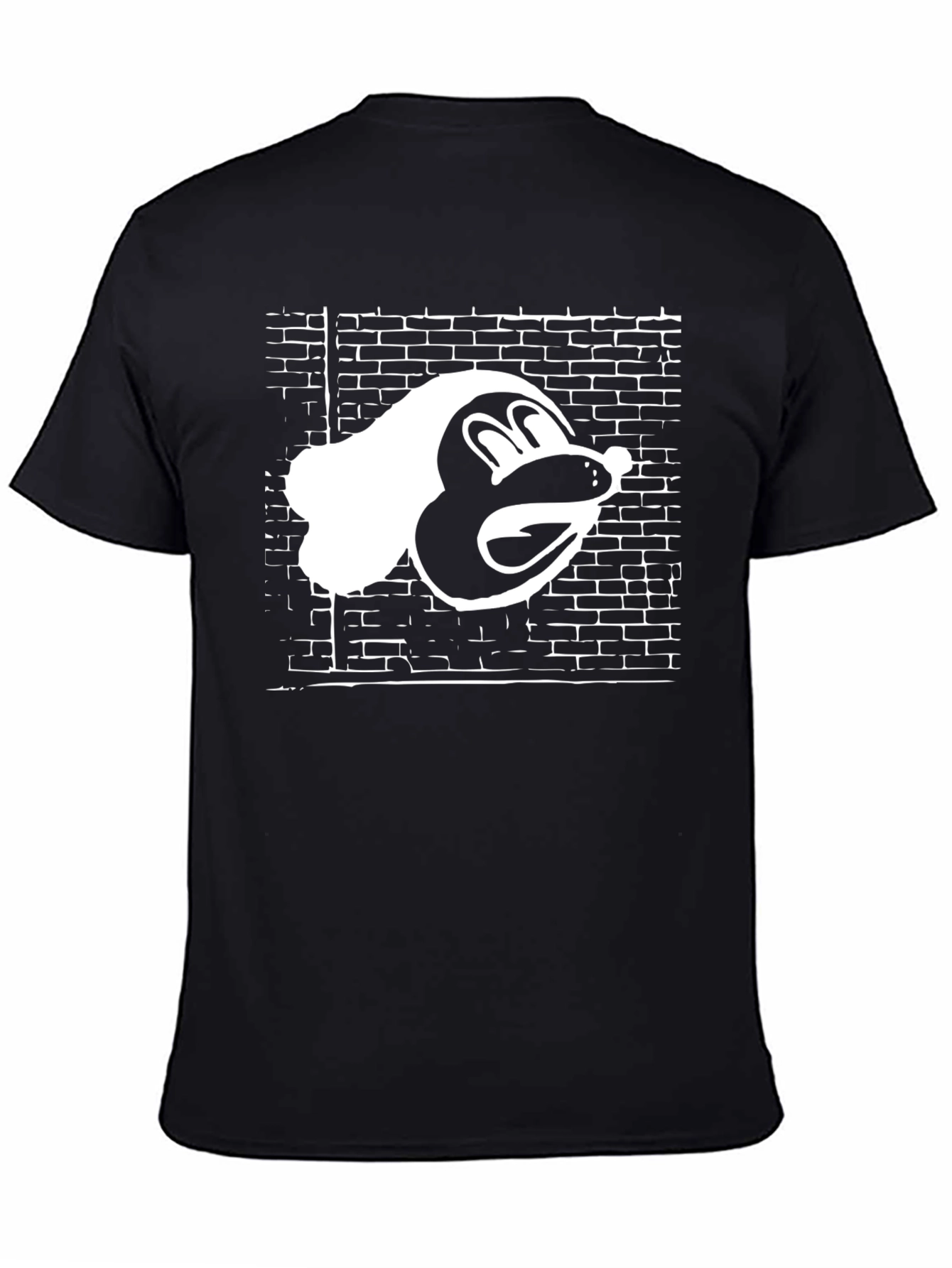 Graphic Tee: Toon Character on Brick Wall