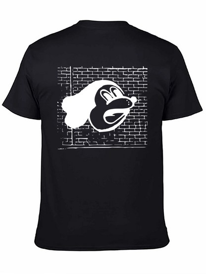 Graphic Tee: Toon Character on Brick Wall