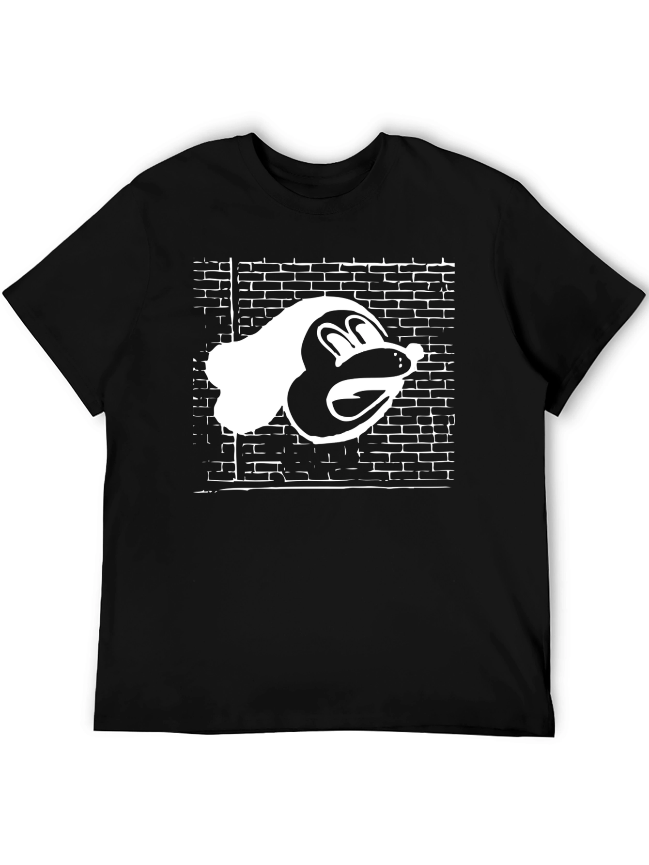 Graphic Tee: Toon Character on Brick Wall