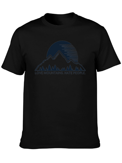 Love Mountains Hate People Graphic T-Shirt