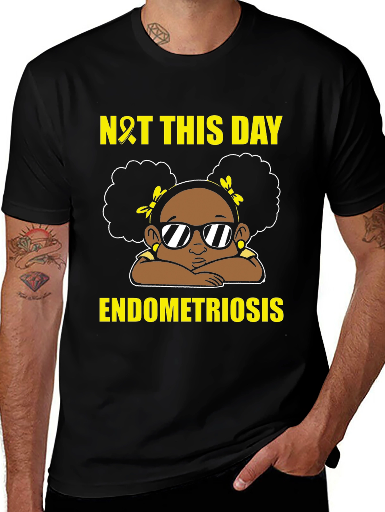Endometriosis Awareness Black T-Shirt