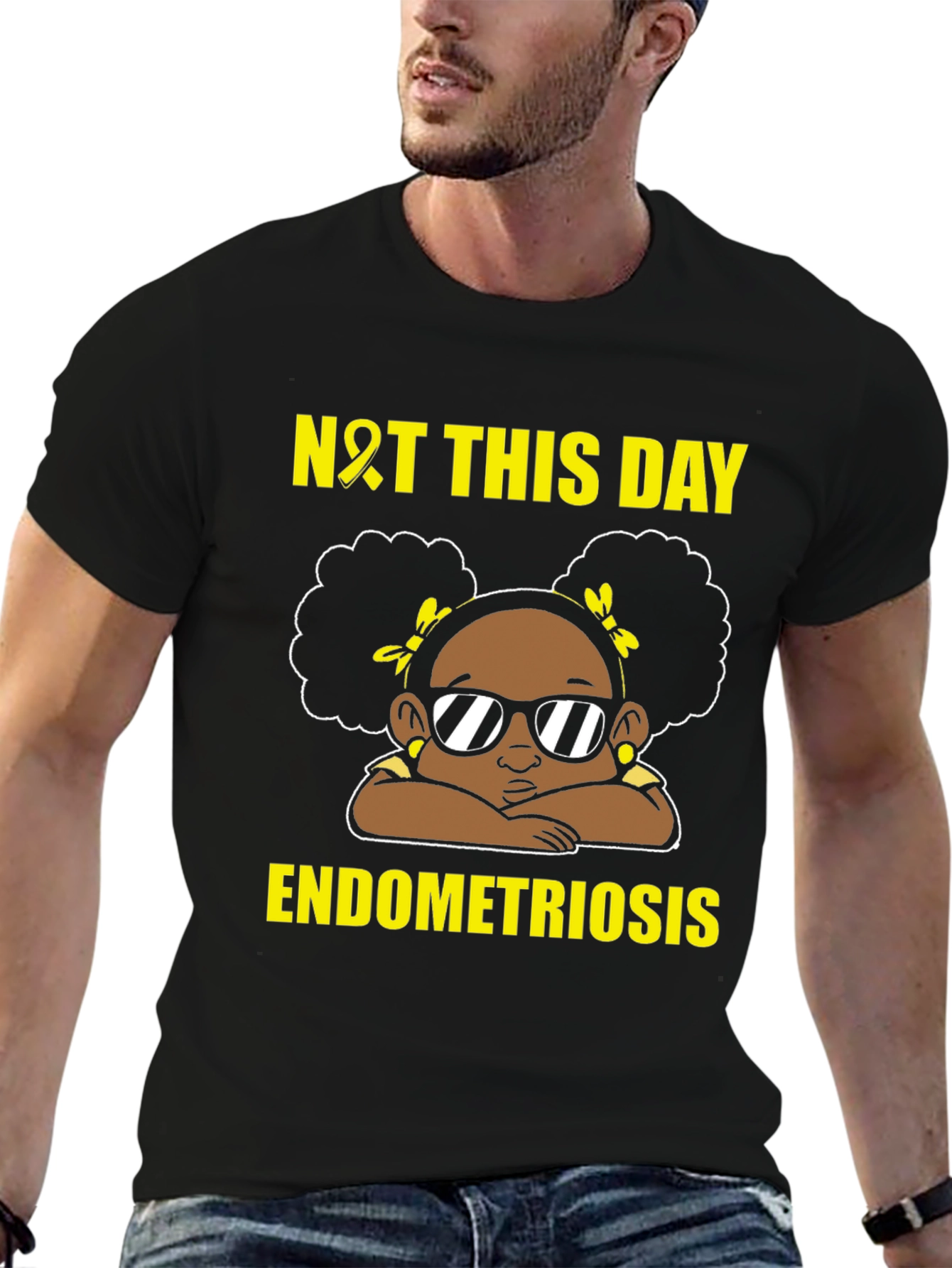 Endometriosis Awareness Black T-Shirt