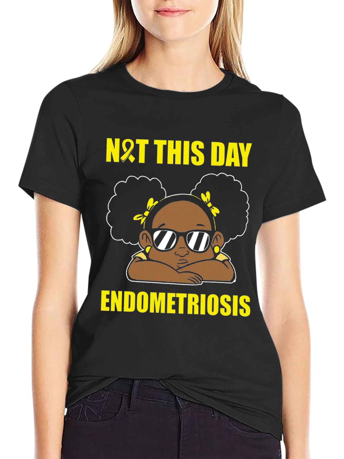 Endometriosis Awareness Black T-Shirt