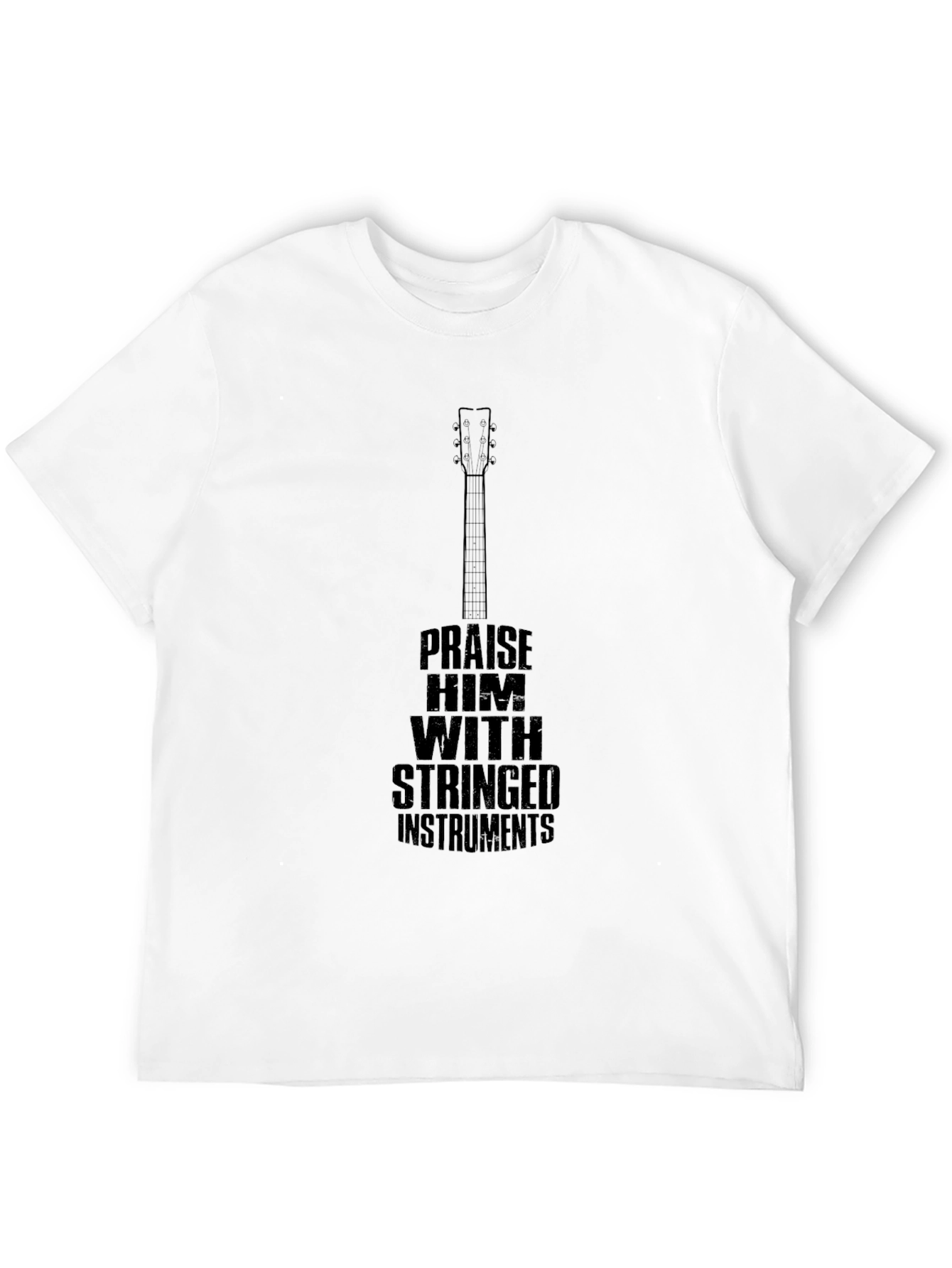 Praise Him Guitar Graphic T-Shirt - Black