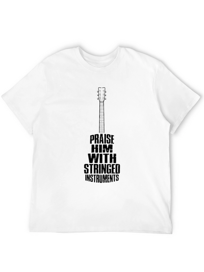 Praise Him Guitar Graphic T-Shirt - Black