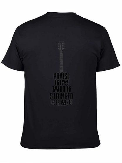 Praise Him Guitar Graphic T-Shirt - Black