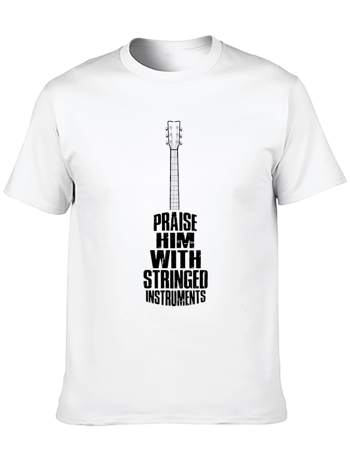Praise Him Guitar Graphic T-Shirt - Black