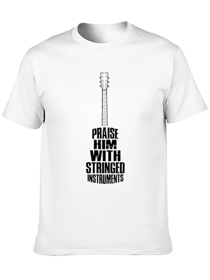 Praise Him Guitar Graphic T-Shirt - Black