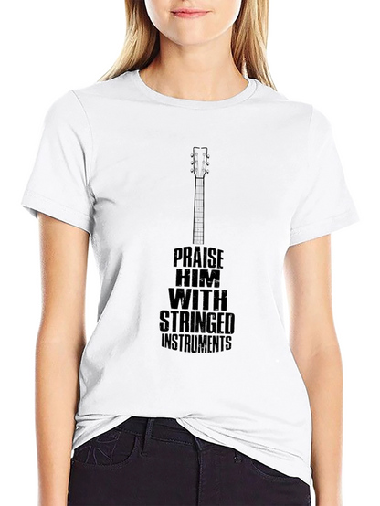 Praise Him Guitar Graphic T-Shirt - Black