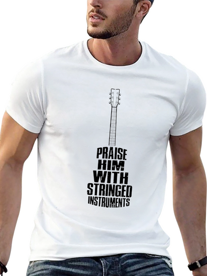 Praise Him Guitar Graphic T-Shirt - Black