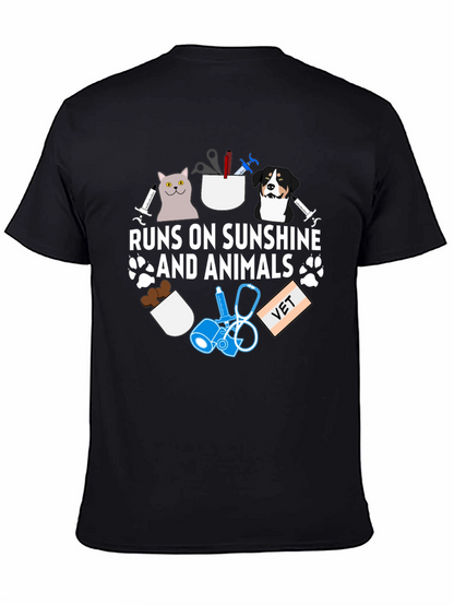 Runs on Sunshine and Animals Vet T-Shirt